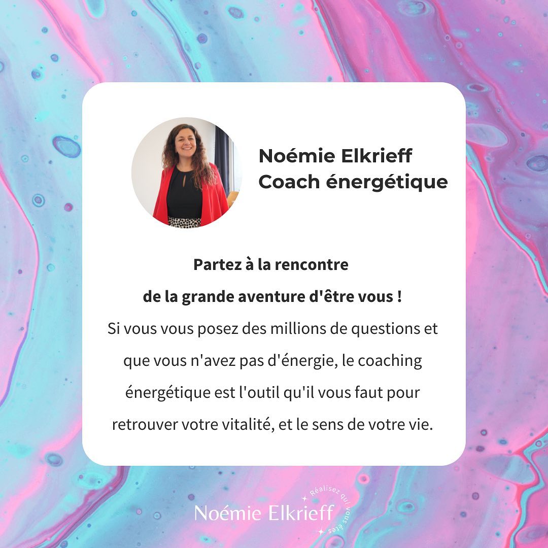 Je suis heureuse de vous partager ceci : c'est moi, Noémie, coach énergétique ☺️
⠀
J'ai rassemblé mes compétences techniques de coach professionnelle et mes capacités énergétiques qui sont des dons de perception et de connexion que j'ai depuis que je suis petite...
⠀
Aujourd'hui je suis heureuse de vous accompagner dans des changements de vie et d'états. Dans des moments de doutes et de perte de sens.
⠀
𝐄𝐧𝐬𝐞𝐦𝐛𝐥𝐞 𝐧𝐨𝐮𝐬 𝐚𝐥𝐥𝐨𝐧𝐬 𝐚̀ 𝐥𝐚 𝐫𝐞𝐧𝐜𝐨𝐧𝐭𝐫𝐞 𝐝𝐞 𝐪𝐮𝐢 𝐯𝐨𝐮𝐬 𝐞̂𝐭𝐞𝐬, 𝐞𝐭 𝐝𝐞 𝐥𝐚 𝐠𝐫𝐚𝐧𝐝𝐞 𝐚𝐯𝐞𝐧𝐭𝐮𝐫𝐞 𝐝'𝐞̂𝐭𝐫𝐞 𝐯𝐨𝐮𝐬 !
⠀
Je vous invite à découvrir avec moi une séance qui vous permettra de retrouver votre alignement et votre ancrage, et aussi de prendre les décisions et d'amorcer les changements qui vous appellent !! 🤗🌸✨
⠀
Prenez rendez-vous directement sur cette page, en mode Doctolib d'un nouveau genre 😉 : https://www.noemie-elkrieff.fr/coach-energetique/ (lien dans ma bio @noemie.elkrieff
⠀
⠀
#developpementpersonnel #devperso #coachdevie #coachenergetique #burnoutprevention #déprime